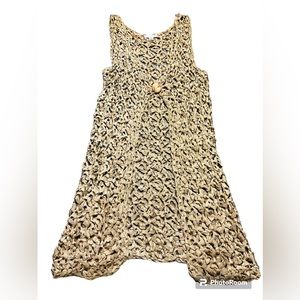 Pastille Open Knit Boho VEST Beige Cameo Romantic Sz M